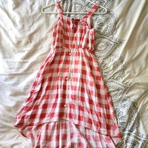 COTTAGE CORE PLAID PINK DRESS